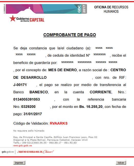 imprimir comprobante de pago